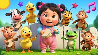 🎵 Abejita Chiquitita 🐝, El Patito 🐥, Lola 🐮, Mono 🐵, Sapito 🐸 & Cerdito 🐷🐶 - Funny Band Kids Songs
