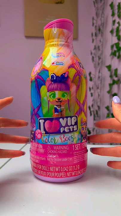 (ASMR) UNBOXING A *GIANT* RAINBOW MYSTERY VIP PETS BOTTLE!!😍🌈✨(10  SURPRISES!!🫢⁉️) #Shorts