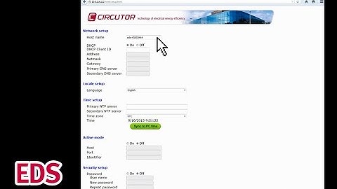 2- EDS configuration via website (IP, network parameters, synchronisation, etc.)
