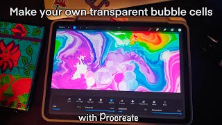 Transparent Bubble Cells Tutorial, Procreate Digital Pour Art #fluidart #procreate #digitalart
