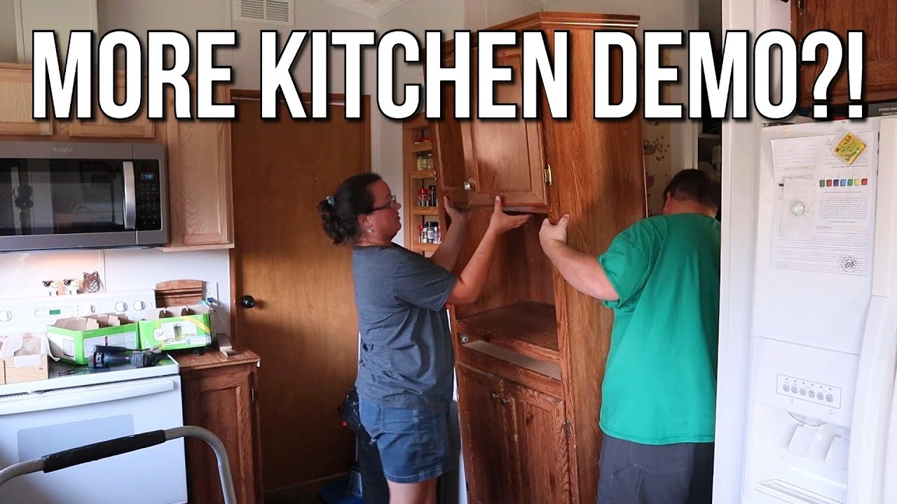 More Demolition & No Pantry? | Budget Mobile Home Remodel #4 - YouTube