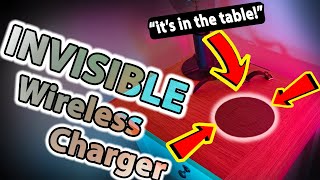 Built-In Wireless Desk Charger No Cables, No Clutter Under Desk Charger