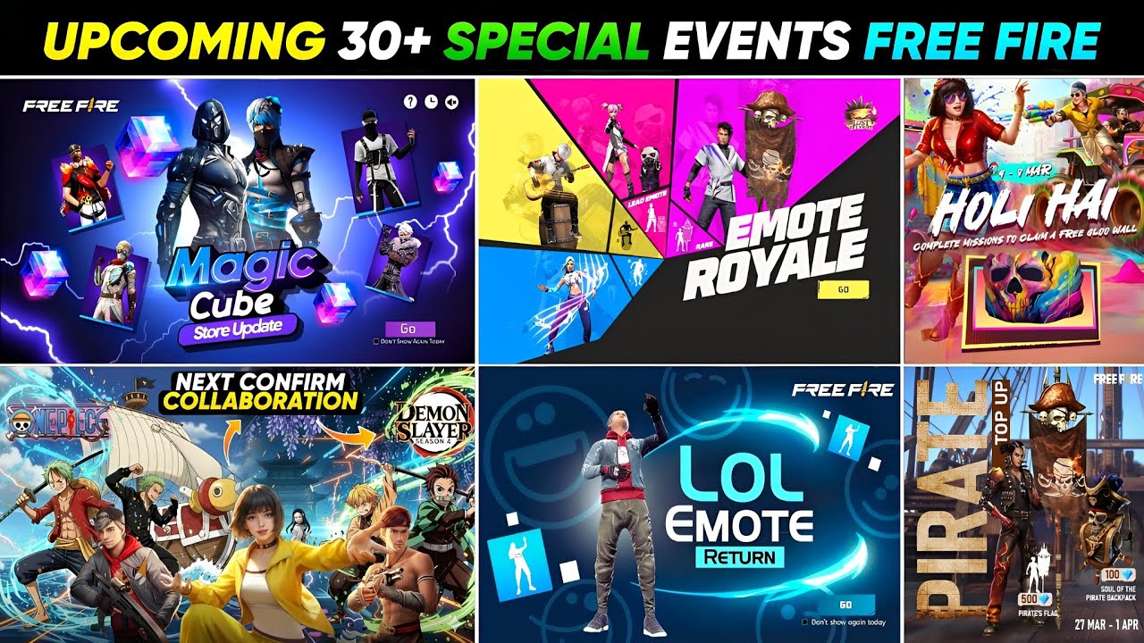 Upcoming Events in Free Fire l Free Fire New Event l Ff New Event l Pirate Flag Emote Return Date 
