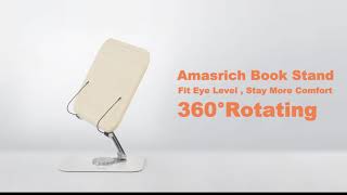 Amasrich Adjustable Holder with 360° Rotating Book Stand for Reading