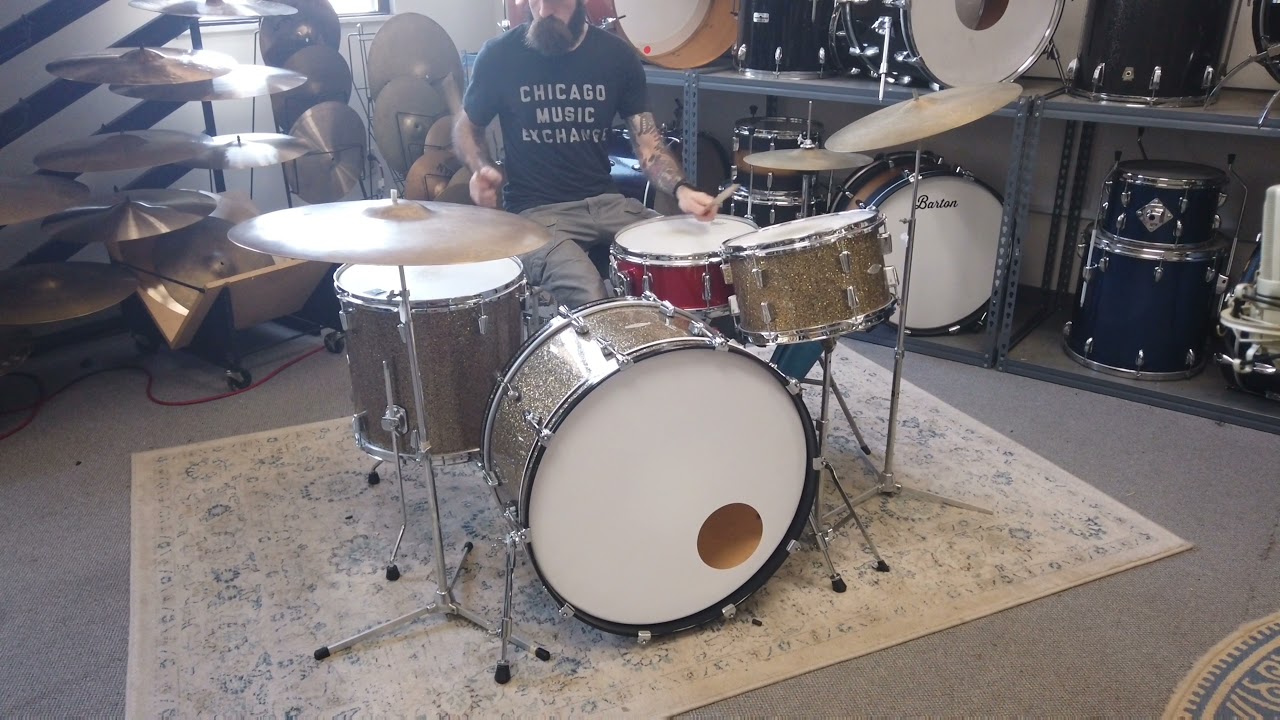 C&C Gladstone 12x24 8x13 and 16x16 Ginger Glass Glitter Drum Kit