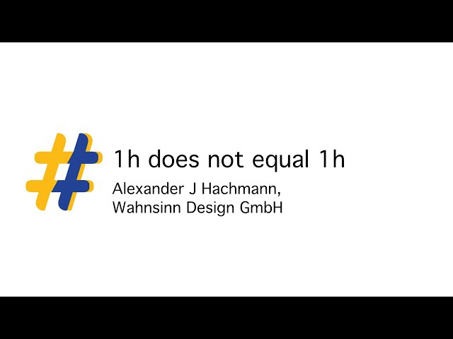 1 hour does not equal 1 hour - Hackathon@Home Input by Alexander Hachmann