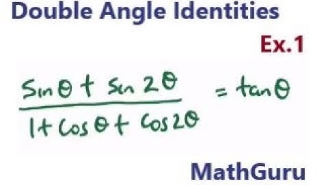 Double Angle Identities | Trigonometry | Grade 12 | Example 1