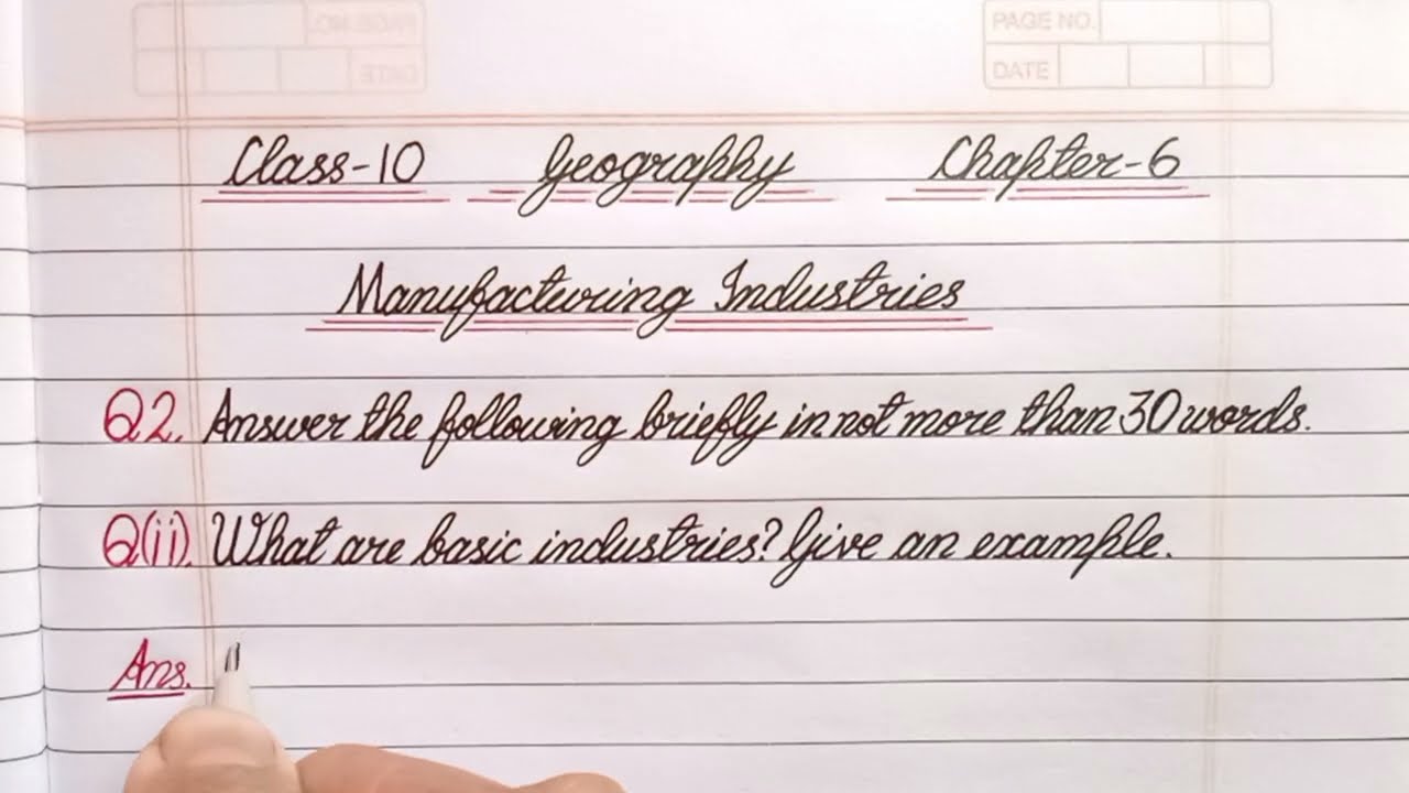 What are basic industries? Give an example. / Class 10 / Geography / Chapter 6 / Social Science