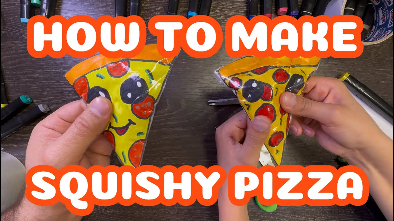 DIY CUTE Pizza Squishy 🍕✨ | Easy Marker Drawing + Tape Squishy Tutorial!
