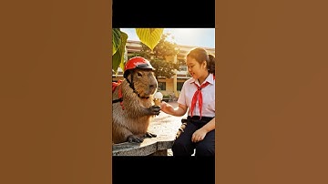 Hoa giật kem của Capy bỏ chạy Thầy bắt gặp #bavacapybara #capybara