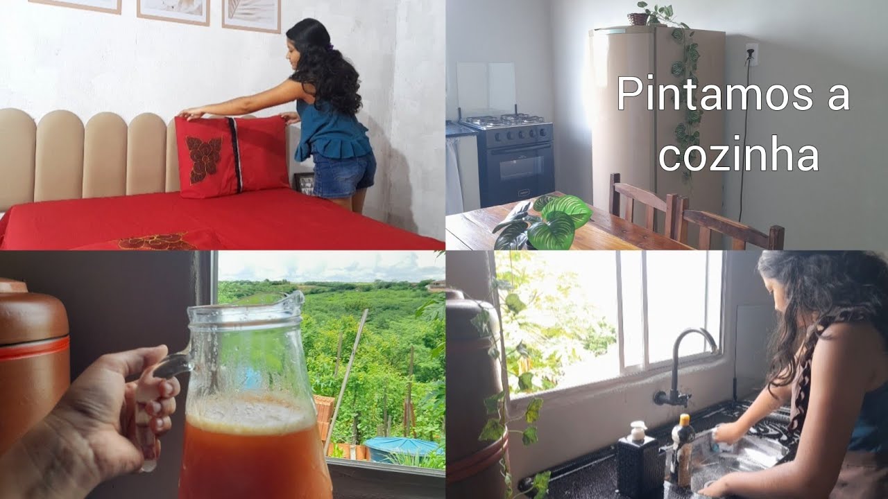 Rotina real morando no interior/pintamos a cozinha ☕🏠🤎