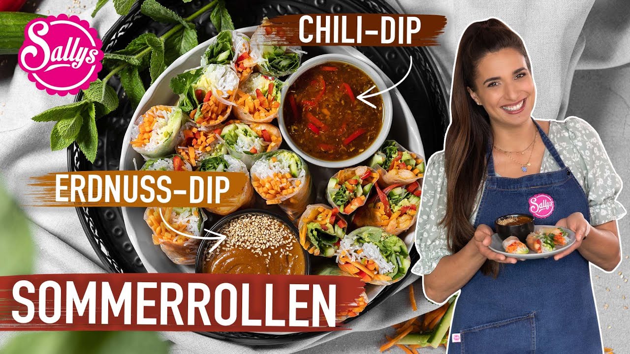 Sommerrollen / Summer Rolls / Sommer Snack / Erdnuss Dip / Sallys Welt