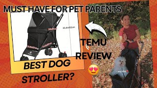 Best Dog Stroller for Small & Medium Dogs? | Temu Pet Stroller Review| Stroller for cats- dogs