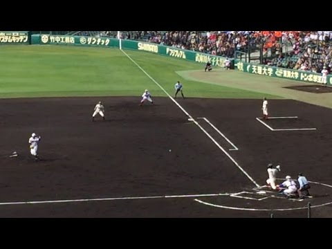 【春の高校選抜2017】プロ注目！！ 大阪桐蔭 2年 根尾 昂選手 第一打席 タイムリーヒット