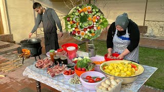 Meal for the New Year's table | Uzbek National Food - Kaurdak | Dish with Meatballs