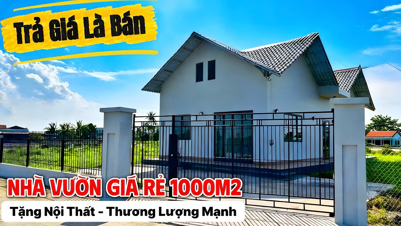 NHÀ VƯỜN GIÁ RẺ VEN SÀI GÒN GẦN 1000m2 , đầy đủ nhà + ao vườn thổ cư , ngân hàng hổ trợ 50%