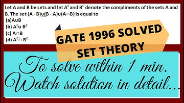 Gate CSE 1996 solved question | Set Theory