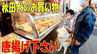 唐揚げくださいな 秋田犬そうすけ君のお買い物 尾久銀座鳥茂さん Vlog Youtube