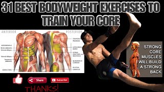 31 BEST BODYWEIGHT EXERCISES TO TRAIN YOUR CORE / core variations