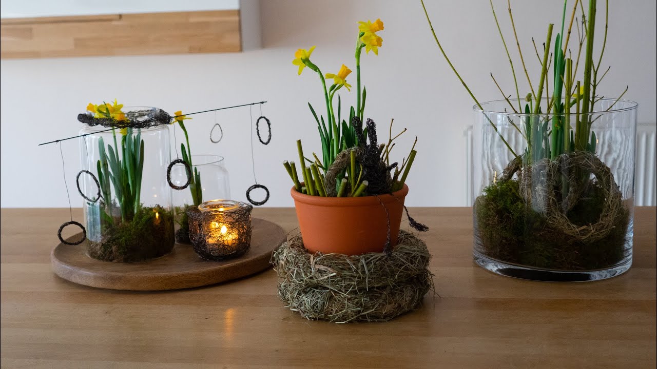 Frühling im Glas, Deko mit Narzissen🌼ganz einfach