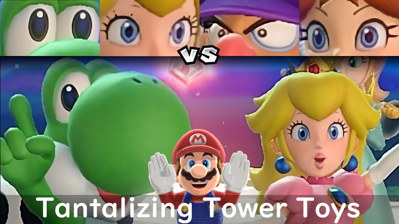 Super Mario Party Yoshi and Peach vs Waluigi and Daisy #154