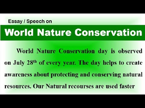 speech writing on conservation of nature through livelihood