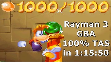 Rayman 3 GBA 100% TAS in 1:15:50.12 (improved by 662 frames)