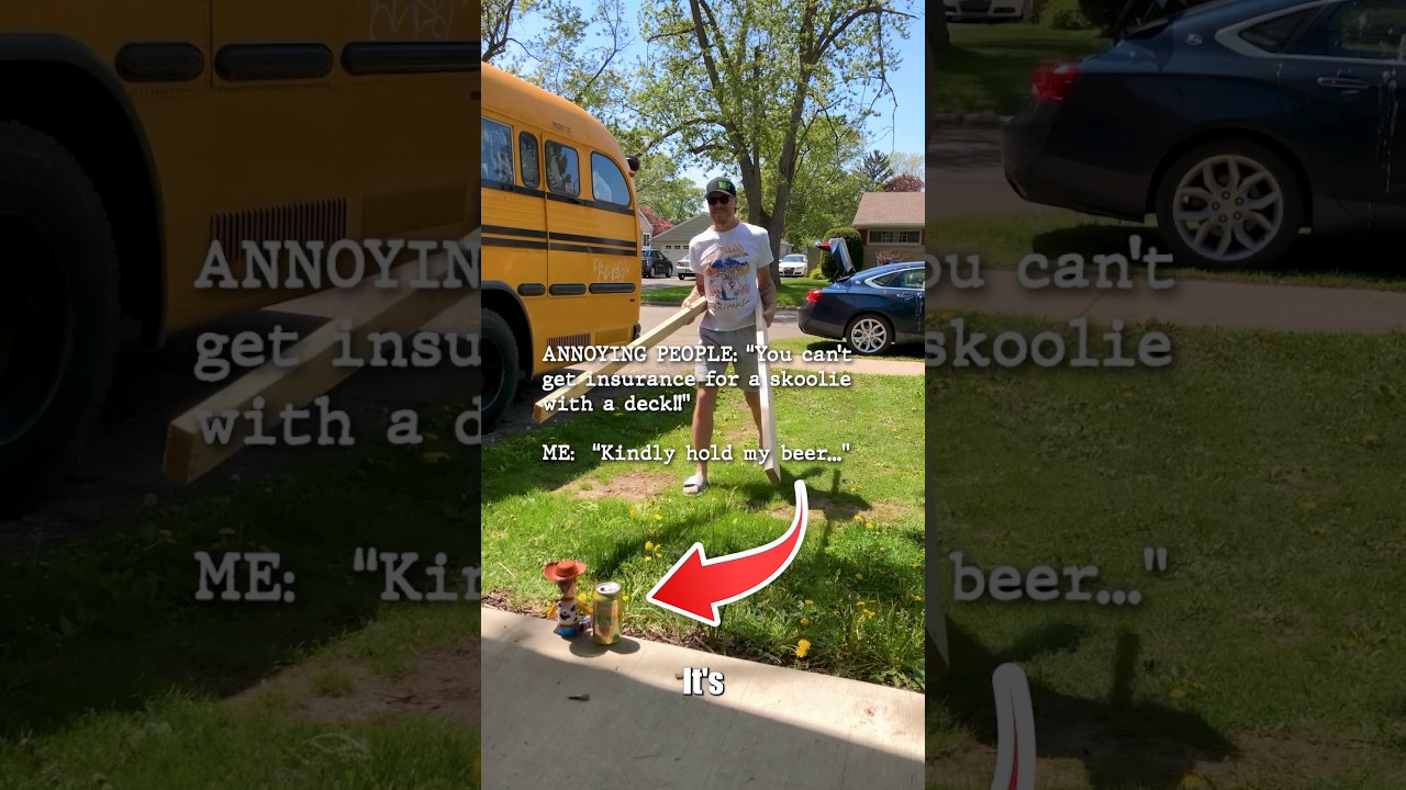 I ignored EVERYONE’S advice and built a stage on the roof of my vintage Crown #Skoolie bus!