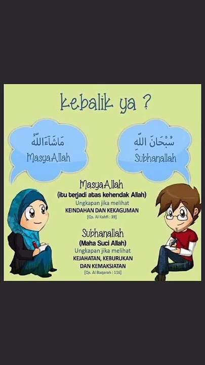 Jangan Salah Ucap ' Masyaallah dan Subhanaallah '