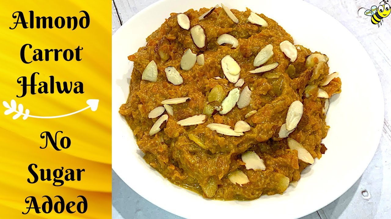 Almond Carrot Halwa Recipe NO SUGAR added Badam Gajar ka Halwa