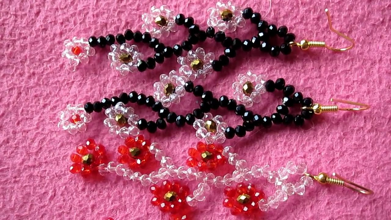 How To Make Crystal Flowers shaped Earrings. YouTube