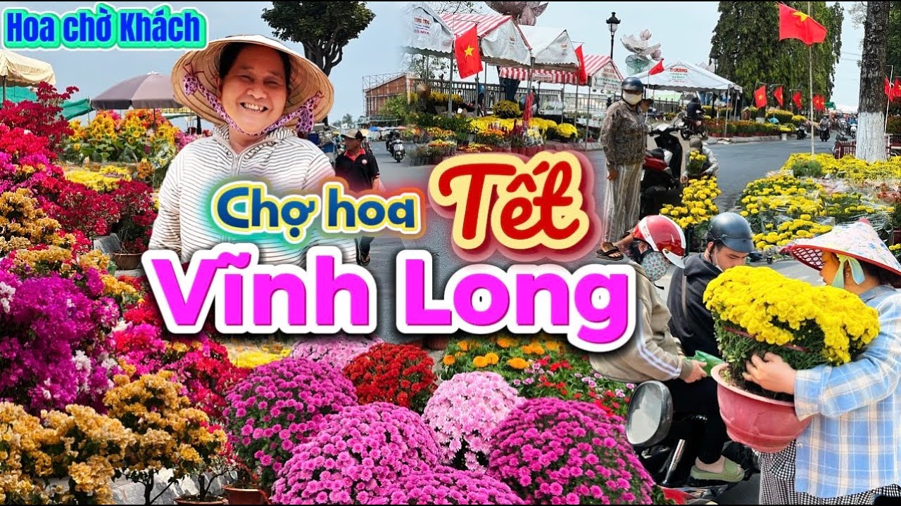 1163. Vĩnh Long - Hỏi giá chợ hoa Tết Vĩnh Long bà con vui mừng vì chợ hoa dời về vị trí bến phà cũ