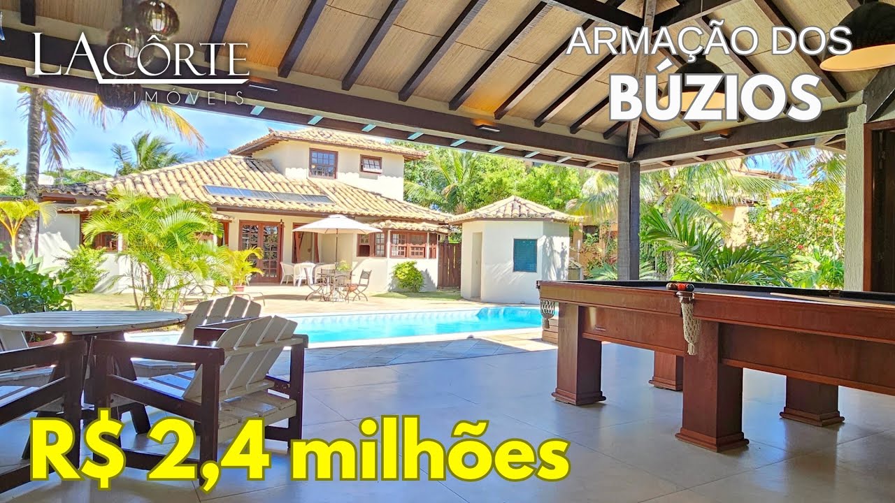 OPORTUNIDADE $$$ CASA COLADA NA PRAIA + LAZER INCRÍVEL EM CONDOMÍNIO COMPLETÍSSIMO EM BÚZIOS!