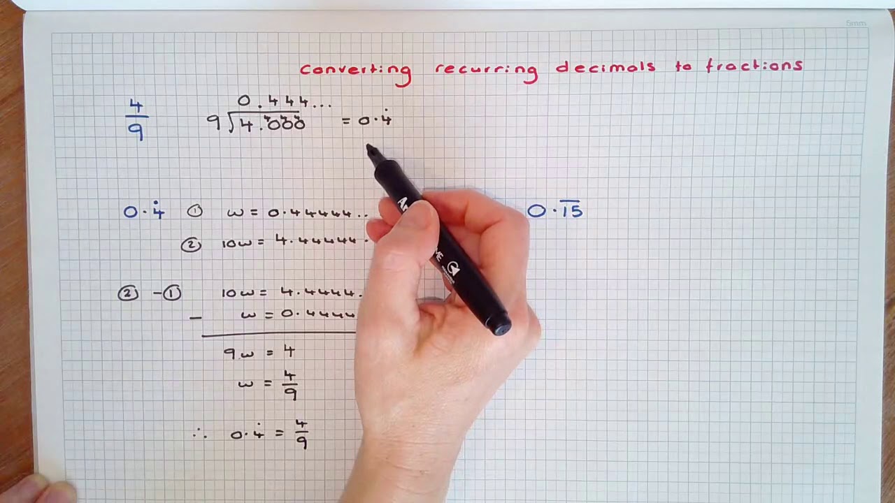 converting recurring decimals to fractions converting recurring decimals to fractions