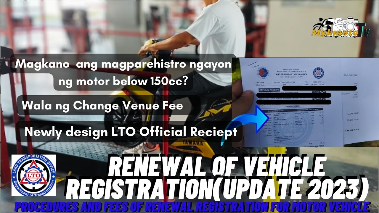 LTO Renewal of Vehicle Registration(Update 2023)Procedures and Fees