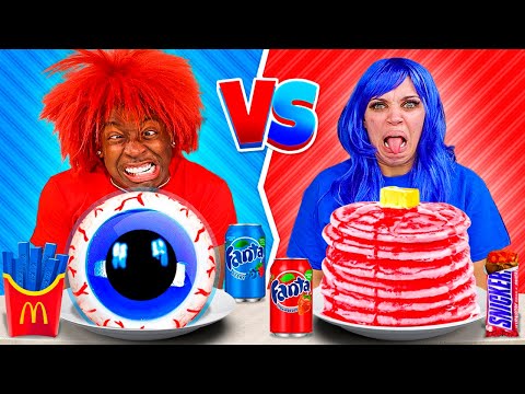 RED VS BLUE FOOD CHALLENGE