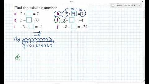 7mat 7B Q5 find missing number in addition of integers 16