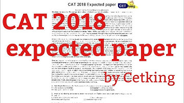 CAT 2018 expected paper. complete paper pattern and difficult level.