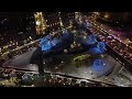 Ottawa: Drone view of honking cars tonight at the National War Memorial 1-28-2022