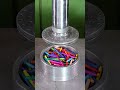 Crushing candles and crayons with hydraulic press  hydraulicpress crushing satisfying viral