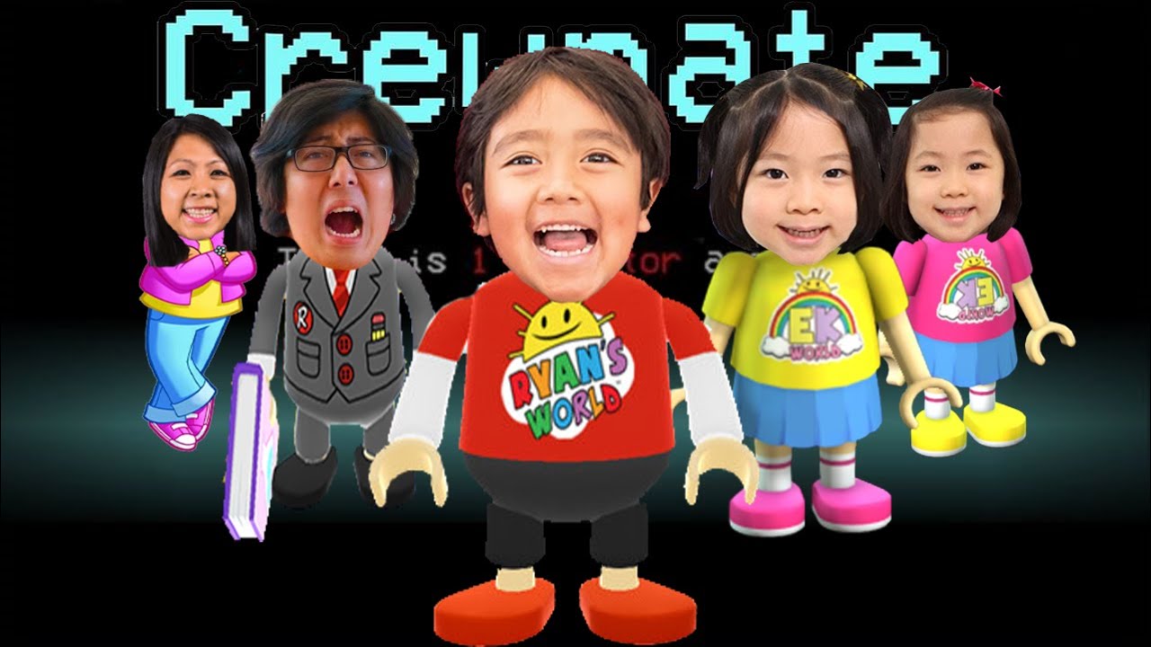 CREWMATE Tag with Ryan Kaji Family, Emma, Kate and Ryan vs Kaji