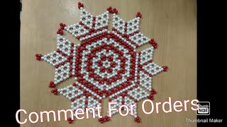 HOW TO MAKE A BEADED HOME DECOR TABLE MAT/ HOW TO MAKE BEADED TABLE MAT/  WITH DETAILED TUTORIAL DIY 