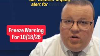 Freeze Warning for Sunday Morning | Weather Impact Alert Update 10/17/26