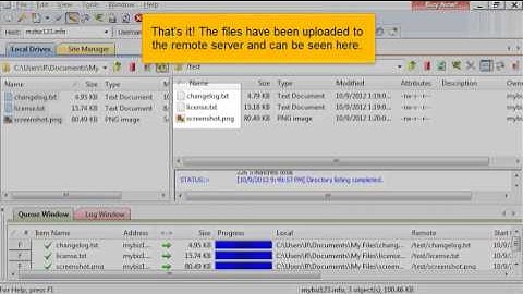 Uploading files using CuteFTP