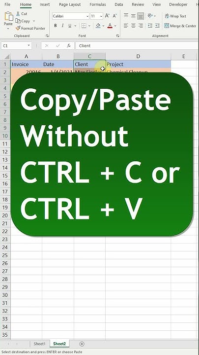Short: Copy/Paste without CTRL + C or CTRL + V - YouTube