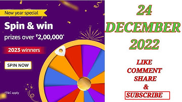24 December 2022 | Amazon funzone new year special spin and win quiz Answers today | today special |