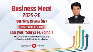 Business Meet (Q2) 2025-26 Live with @JyotiradityaScindia | India Post | New Delhi