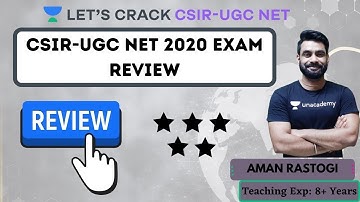 CSIR-UGC NET 2020 Exam Review | Aman Rastogi