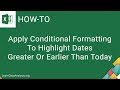 Conditional formatting to highlight dates greater or earlier than today in excel  excel tutorial