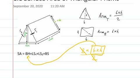 1.1 Surface Area of Triangular Prisms